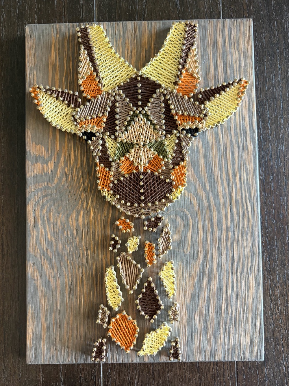 Giraffe String Art Wall Hanging - Earth Tones